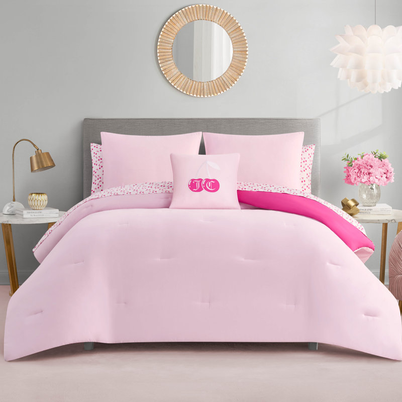 Juicy Couture Cherry Pink Reversible Bed-in-a-Bag Set & Reviews
